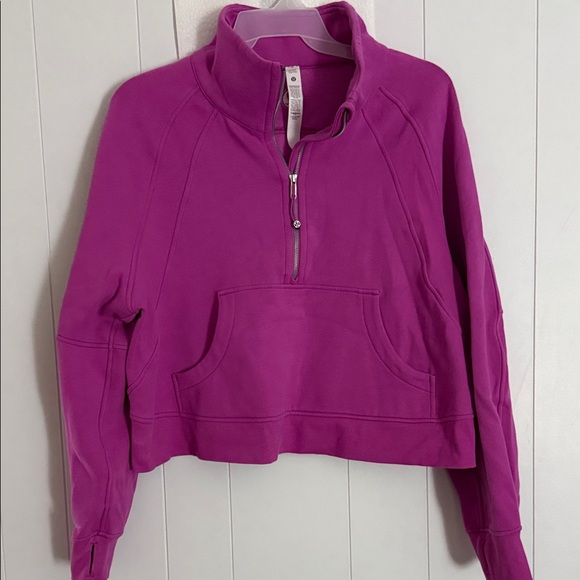 lululemon athletica Tops - Lululemon Scuba Oversized Magenta  1/4 zip Sweatshirt